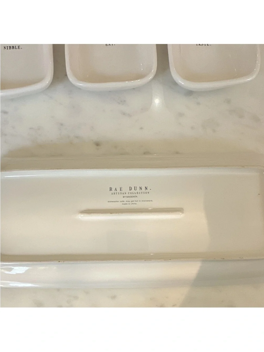 Rae Dunn White Ceramic 3-Piece Serving Dish Set